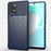 Thunder Series Twill Texture Soft TPU Back Case for Samsung Galaxy A91 - Blue - 1