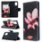 Pattern Printing Wallet Stand Flip Leather Case for Samsung Galaxy A71 A715 - Red Flower - 1
