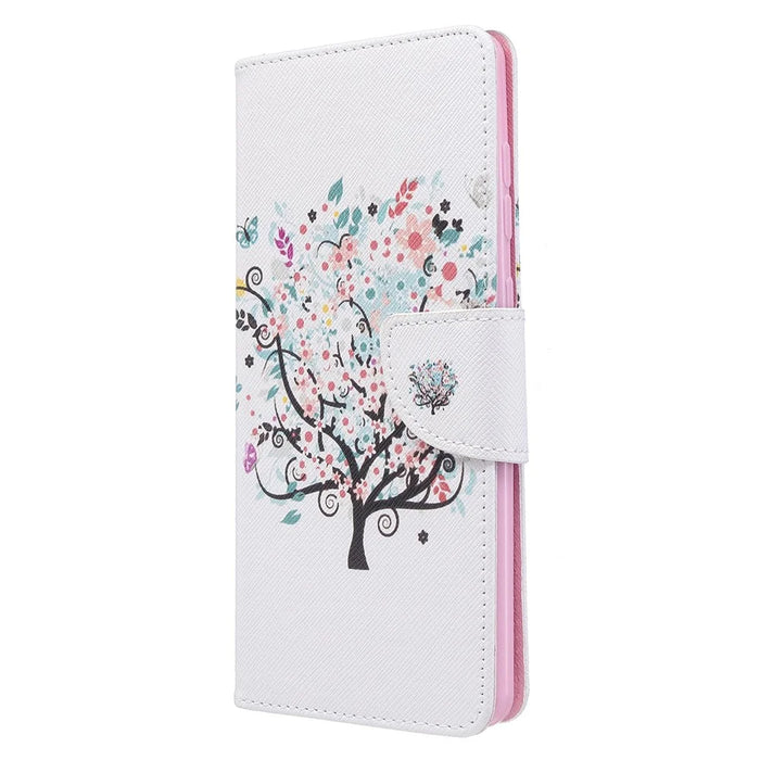Pattern Printing Wallet Leather Flip Phone Cover for Samsung Galaxy A71 A715 - Flower Tree - 2