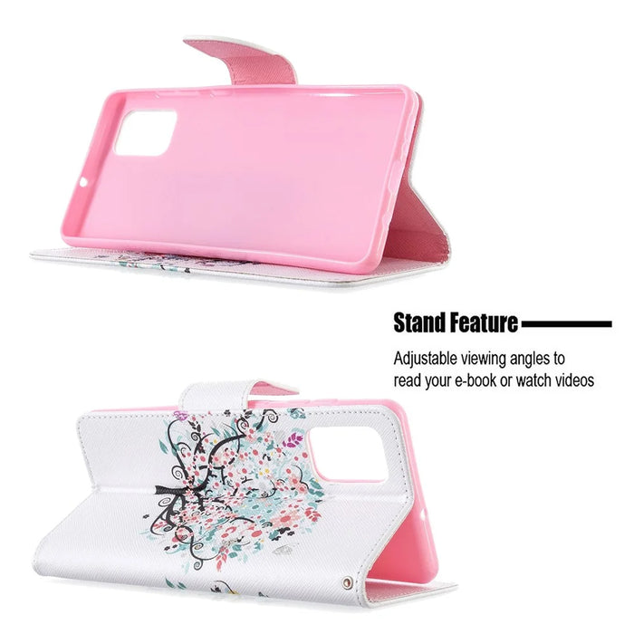 Pattern Printing Wallet Leather Flip Phone Cover for Samsung Galaxy A71 A715 - Flower Tree - 5