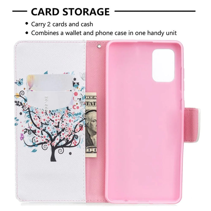 Pattern Printing Wallet Leather Flip Phone Cover for Samsung Galaxy A71 A715 - Flower Tree - 6