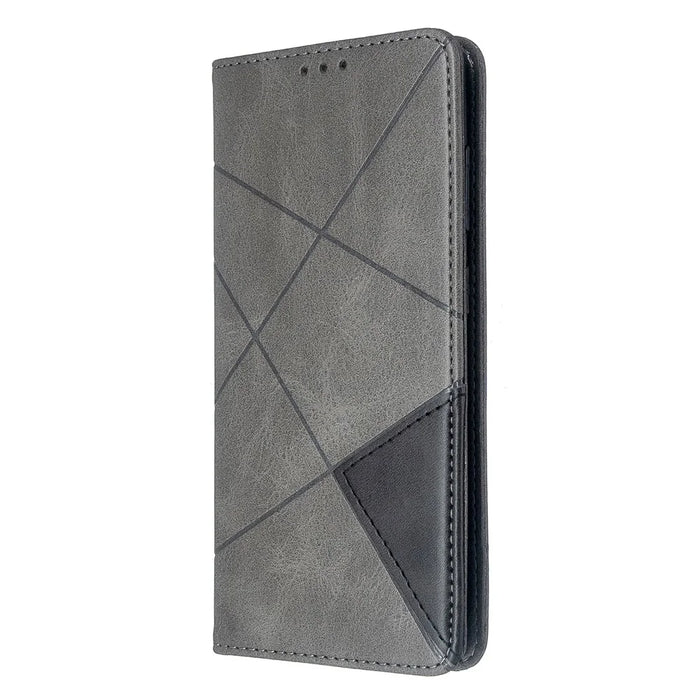 Geometric Pattern Stand Leather Card Holder Case for Samsung Galaxy S20 4G / S20 5G - Grey - 2