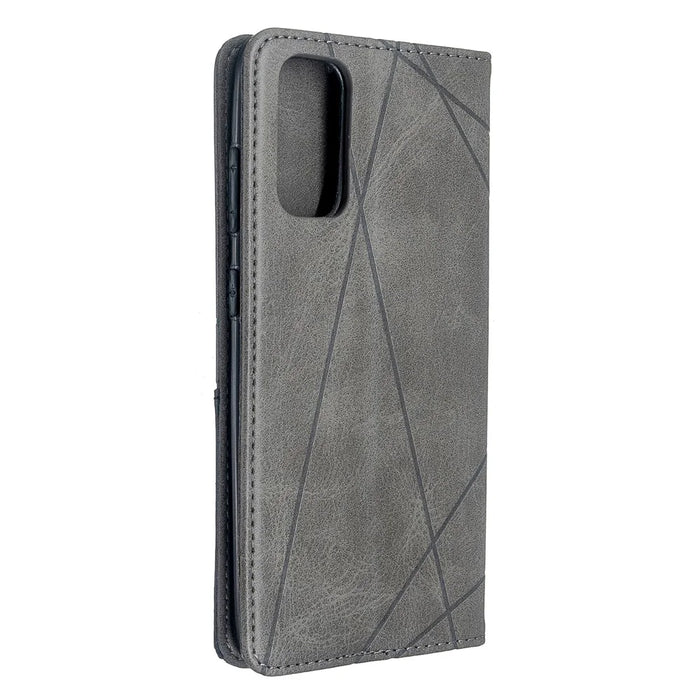 Geometric Pattern Stand Leather Card Holder Case for Samsung Galaxy S20 4G / S20 5G - Grey - 3