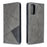 Geometric Pattern Stand Leather Card Holder Case for Samsung Galaxy S20 4G / S20 5G - Grey - 4
