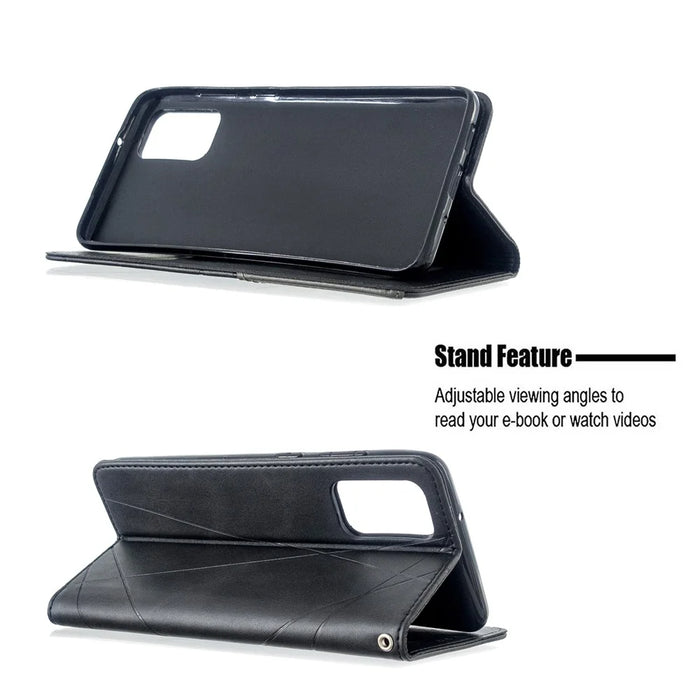 Geometric Pattern Stand Leather Card Holder Case for Samsung Galaxy S20 Plus / S20 Plus 5G - Black - 5