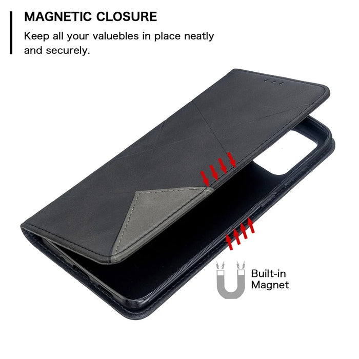 Geometric Pattern Stand Leather Card Holder Case for Samsung Galaxy S20 Plus / S20 Plus 5G - Black - 6