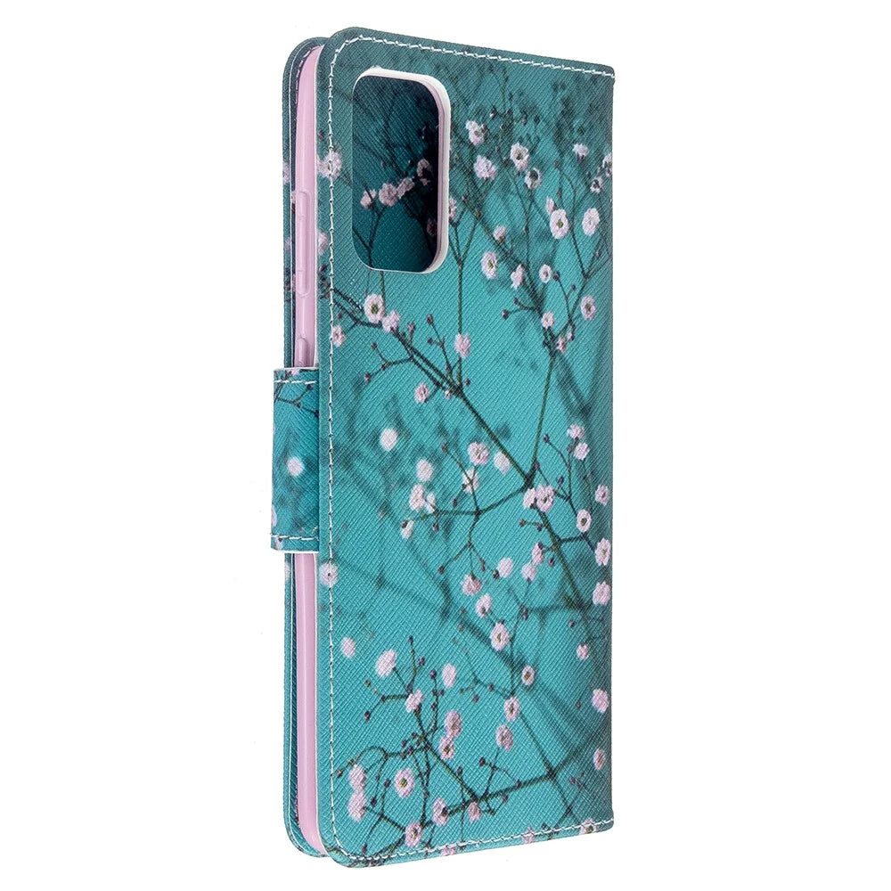 Pattern Printing Leather Wallet Case for Samsung Galaxy S20 Plus - Flower Branches - 3