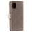 Imprint Flower Pattern Leather Wallet Stand Mobile Cover Case for Samsung Galaxy A51 - Grey - 3