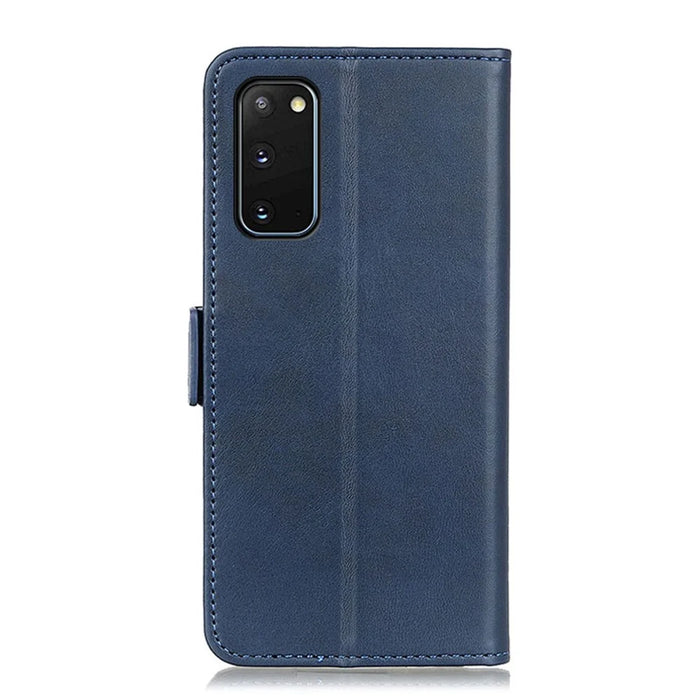 Wallet Stand Magnetic Closure Leather Cover Shell for Samsung Galaxy S20 4G/S20 5G - Blue - 3