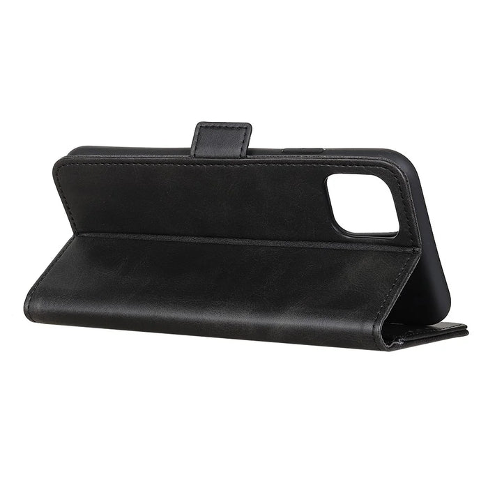 Wallet Stand Magnetic Closure Leather Casing Cover for Samsung Galaxy A51 - Black - 3
