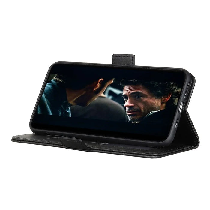 Wallet Stand Magnetic Closure Leather Casing Cover for Samsung Galaxy A51 - Black - 6