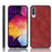 Leather Coated PC + TPU Protection Phone Shell Cover for Samsung Galaxy A70 - Red - 1