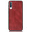 Leather Coated PC + TPU Protection Phone Shell Cover for Samsung Galaxy A70 - Red - 3