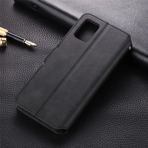 AZNS Leather Wallet Stand Phone Protective Cover for Samsung Galaxy A71 - Black - 2