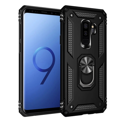 Armor PC+TPU Hybrid Shell with Kickstand for Samsung Galaxy S9 Plus/S9+ - Black - 1