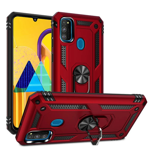 Hybrid PC TPU Kickstand Armor Phone Shell for Samsung Galaxy M30s / M21 - Red - 1
