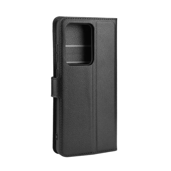 Litchi Skin Wallet Leather Stand Case for Samsung Galaxy S20 Ultra - Black - 7