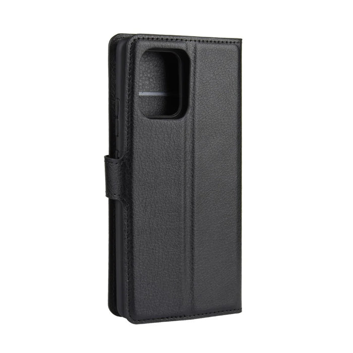 Litchi Skin Wallet Leather Stand Case for Samsung Galaxy A91 / M80s / S10 Lite - Black - 7