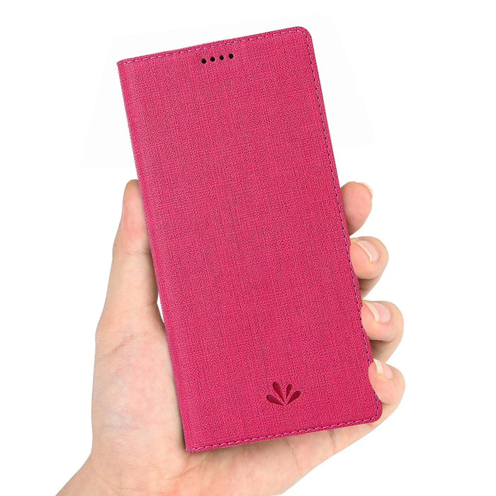 VILI DMX Cross Skin Stand Leather Card Holder Case for Samsung Galaxy A71 - Rose - 5