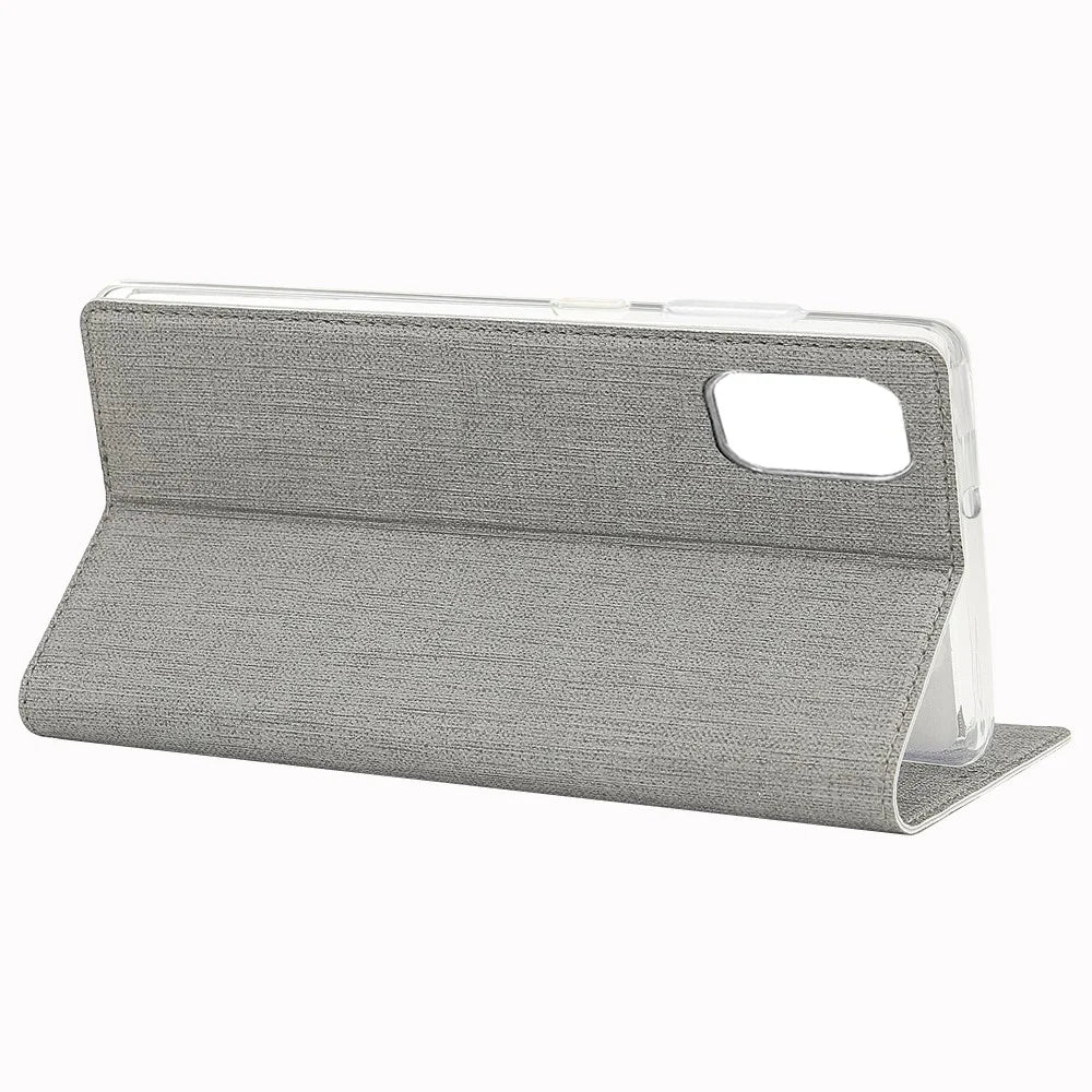 VILI DMX Cross Texture Leather Case with Card Holder for Samsung Galaxy A51 - Grey - 7