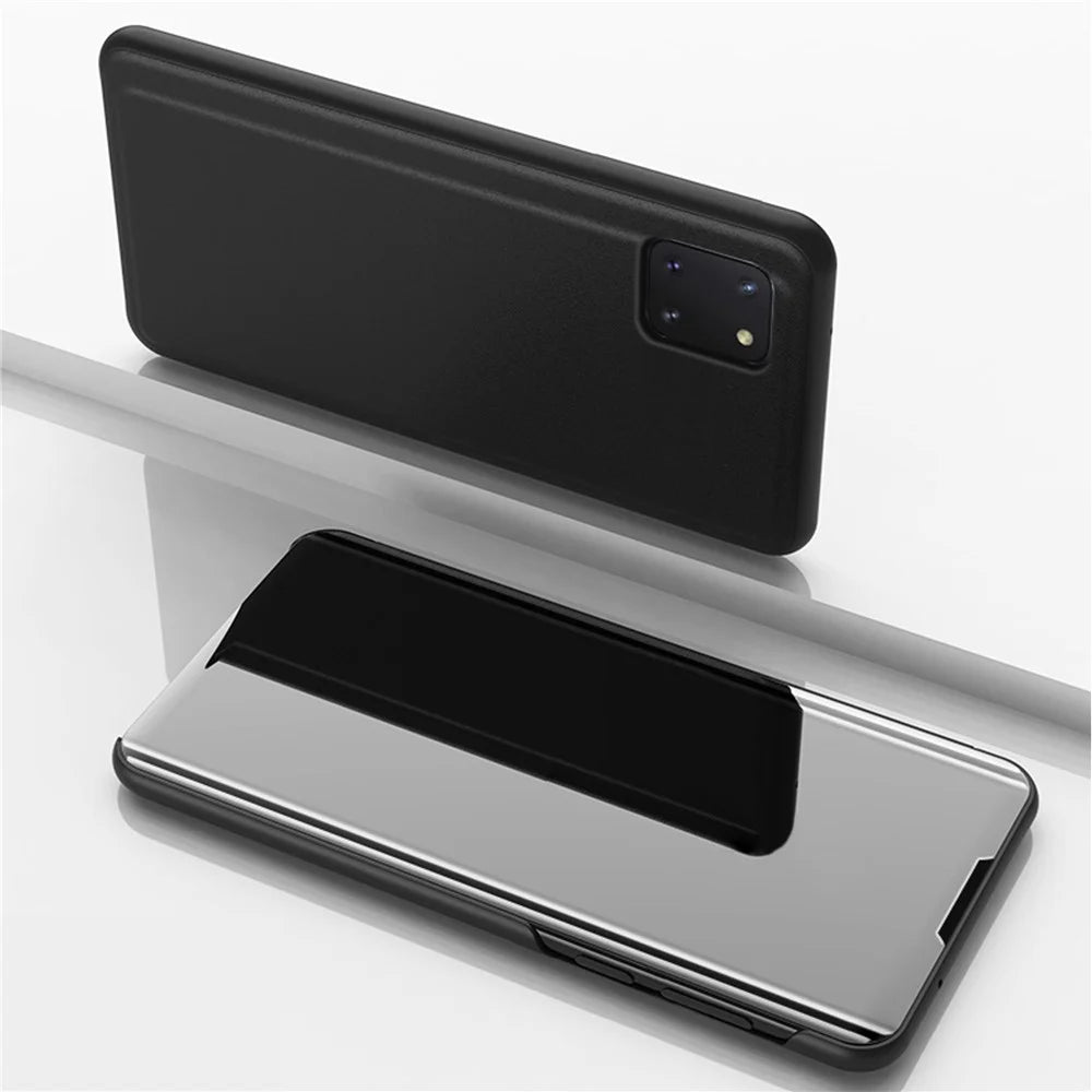 For Samsung Galaxy A81 / Note 10 Lite / M60s Flip Leather Cover with Stand Full Body Protective Phone Case - Black - 1