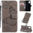 For Samsung Galaxy A51 Wallet Case Floral Butterfly Imprinted Leather Phone Cover Stand - Grey - 1
