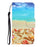 Pattern Printing Flip Leather Wallet Phone Shell for Samsung Galaxy A71 A715 - Beach - 1