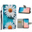 Pattern Printing Wallet Leather Stand Case for Samsung Galaxy A51 - White Flowers - 1