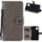 Imprint Sakura Cat Leather Covering with Card Slots for Samsung Galaxy A71 - Grey - 1