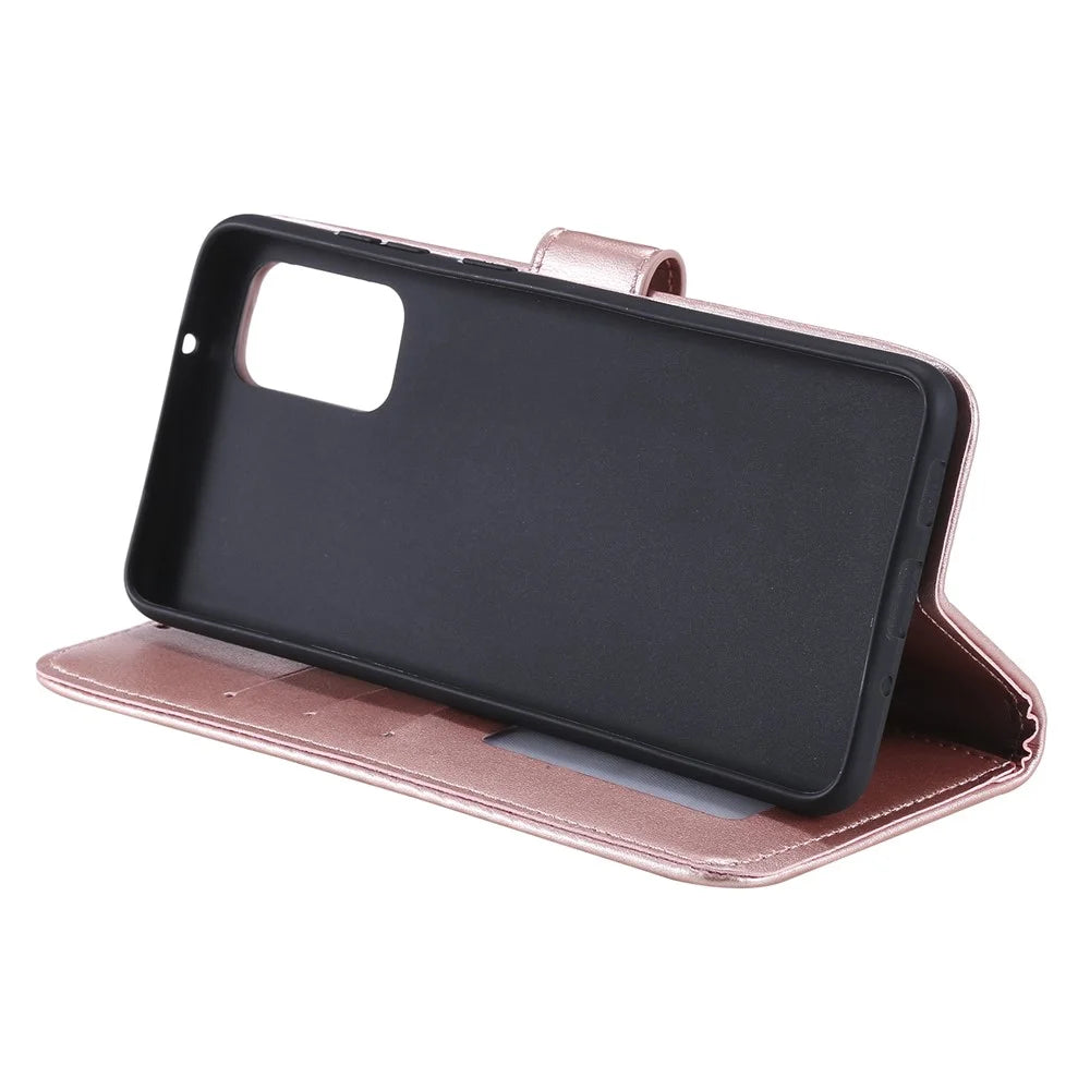 Imprint Flower Leather Wallet Case for Samsung Galaxy S20 4G/S20 5G - Rose Gold - 7