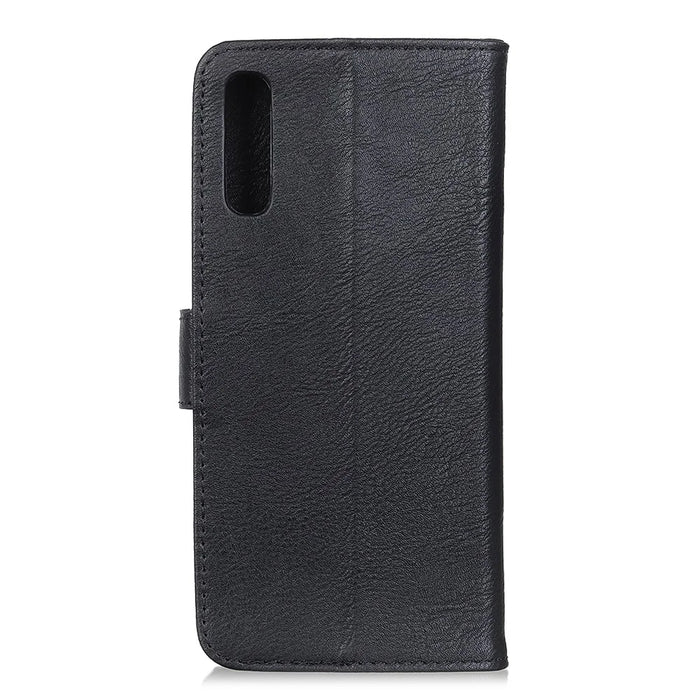 KHAZNEH Wallet Stand Leather Mobile Phone Cover Casing for Samsung Galaxy A50/A50s/A30s - Black - 3