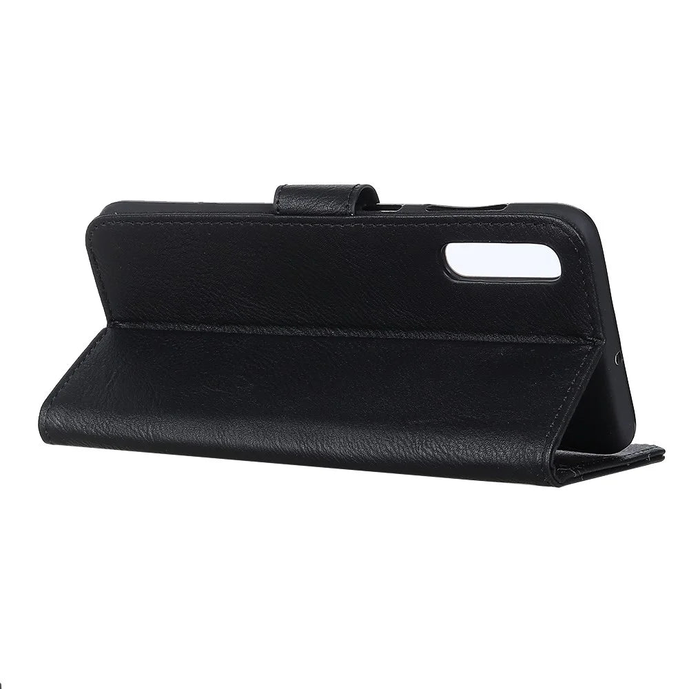 KHAZNEH Wallet Stand Leather Mobile Phone Cover Casing for Samsung Galaxy A50/A50s/A30s - Black - 4