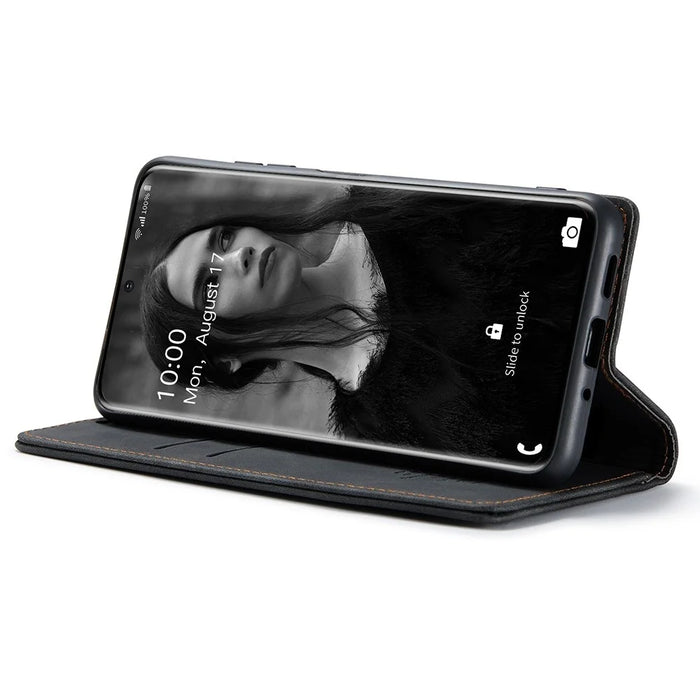 CASEME 013 Series Auto-absorbed Flip Leather Wallet Case for Samsung Galaxy S20 4G/S20 5G - Black - 3