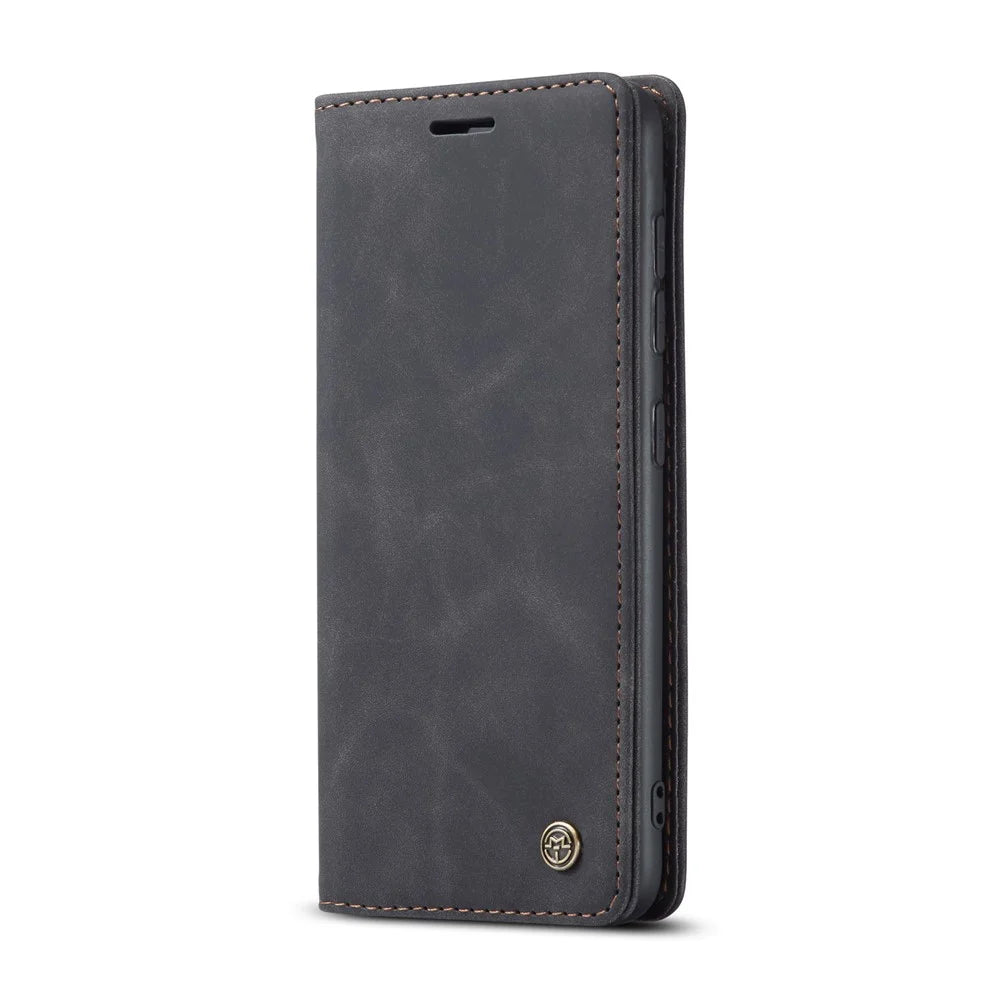 CASEME 013 Series Auto-absorbed Business Leather Wallet Case for Samsung Galaxy S20 Ultra - Black - 5