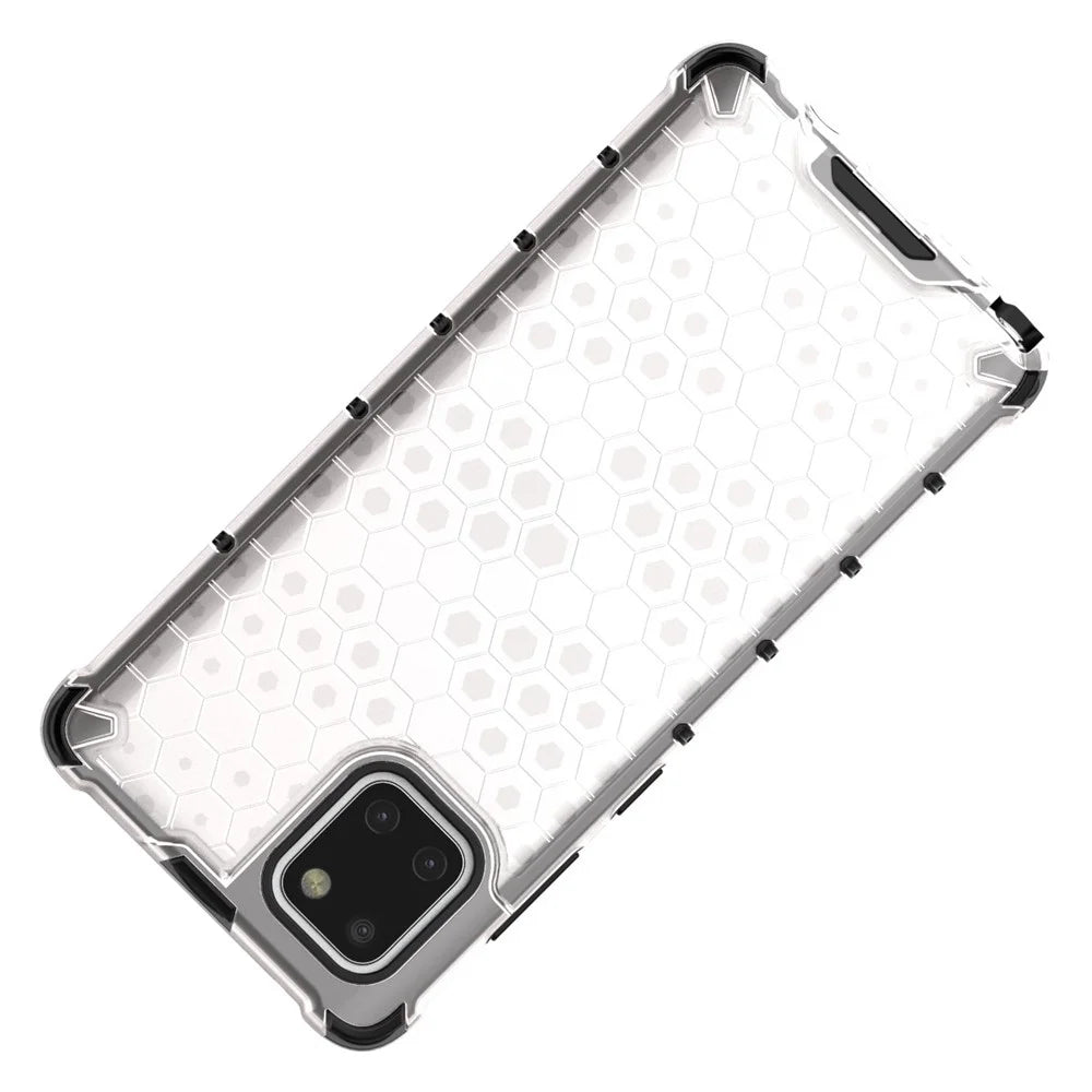 Honeycomb Pattern Shock-proof TPU + PC Hybrid Case for Samsung Galaxy A81/Note 10 Lite - White - 5