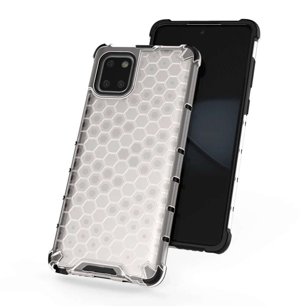 Honeycomb Pattern Shock-proof TPU + PC Hybrid Case for Samsung Galaxy A81/Note 10 Lite - White - 6