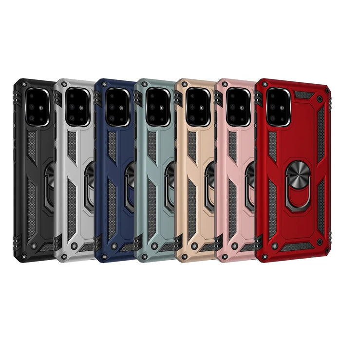 Hybrid Cover PC TPU Kickstand Armor Phone Case for Samsung Galaxy A71 - Black - 2