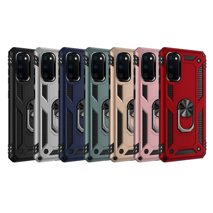 Hybrid PC TPU Kickstand Armor Cell Phone Casing for Samsung Galaxy S20 4G/S20 5G - Black - 2