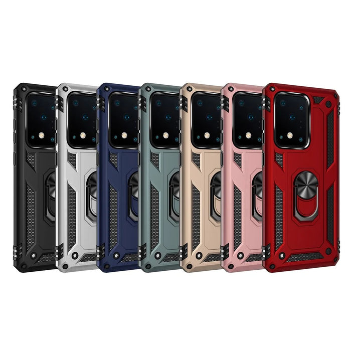 Hybrid PC TPU Kickstand Shell Armor Phone Casing for Samsung Galaxy S20 Ultra - Black - 2