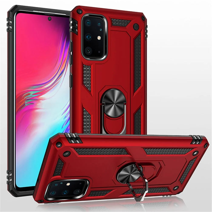 Hybrid PC TPU Kickstand Armor Phone Protective Casing for Samsung Galaxy S20 Plus/S20 Plus 5G - Red - 2
