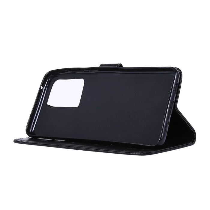 Imprint Butterflies Wallet Stand Flip Leather Phone Case for Samsung Galaxy S20 Ultra - Black - 3