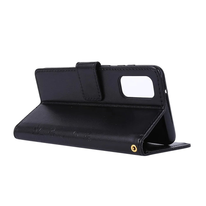 Imprint Butterflies Wallet Stand Flip Leather Case for Samsung Galaxy S20 4G/S20 5G - Black - 4