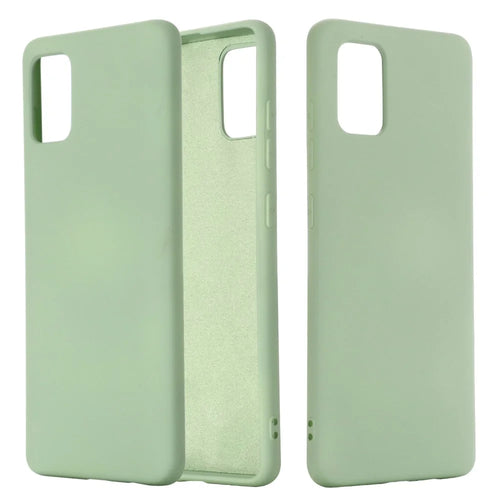 Liquid Silicone Protective Case for Samsung Galaxy A71 Solid Color Design Phone Accessory - Green - 1