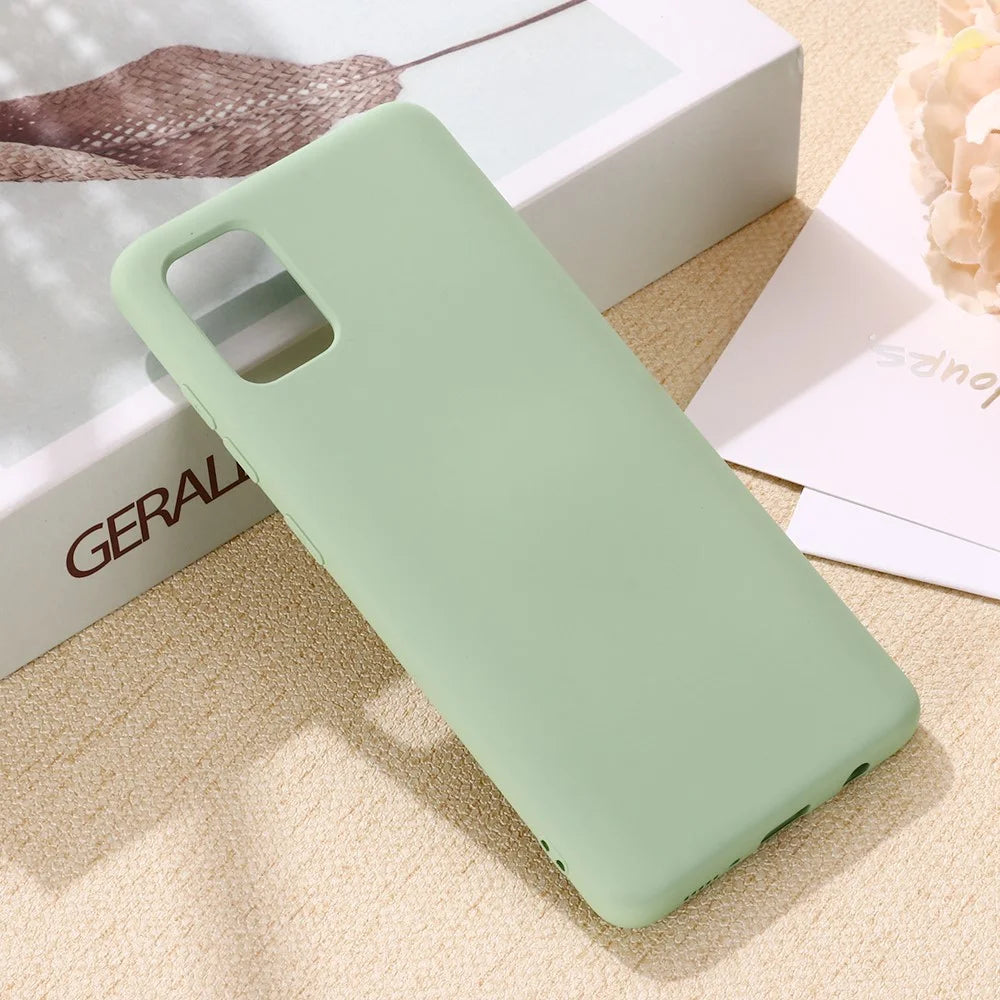 Liquid Silicone Protective Case for Samsung Galaxy A71 Solid Color Design Phone Accessory - Green - 4