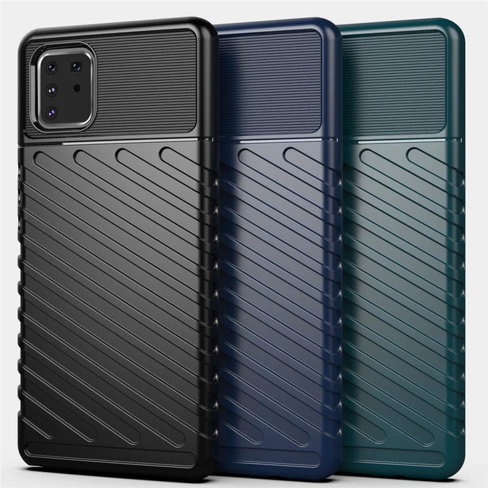 Thunder Series Twill Texture Soft TPU Cover Phone Shell for Samsung Galaxy A81 / Note 10 Lite - Black - 3