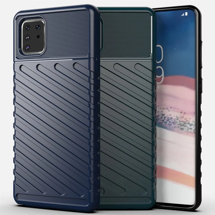 Thunder Series Twill Texture Soft TPU Cover Phone Shell for Samsung Galaxy A81 / Note 10 Lite - Black - 4