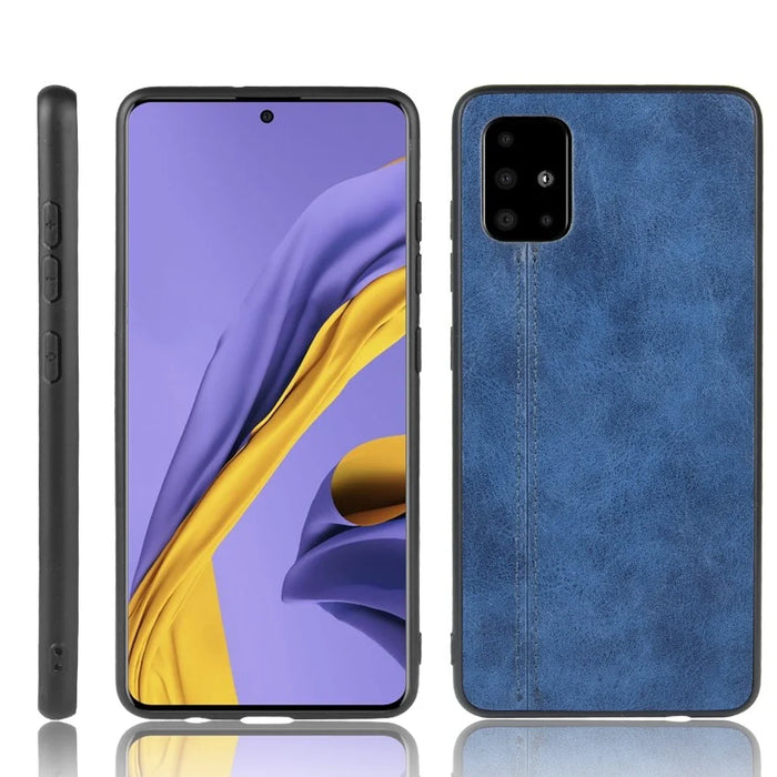 Leather Coated PC + TPU Phone Shell for Samsung Galaxy S20 Plus - Blue - 1