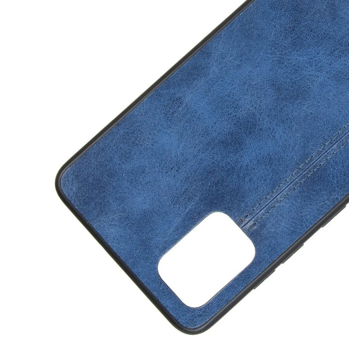Leather Coated PC + TPU Phone Shell for Samsung Galaxy S20 Plus - Blue - 2