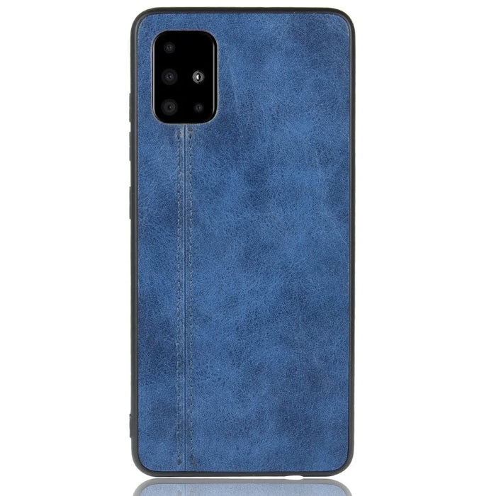 Leather Coated PC + TPU Phone Shell for Samsung Galaxy S20 Plus - Blue - 3