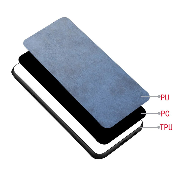 Leather Coated PC + TPU Phone Shell for Samsung Galaxy S20 Plus - Blue - 5